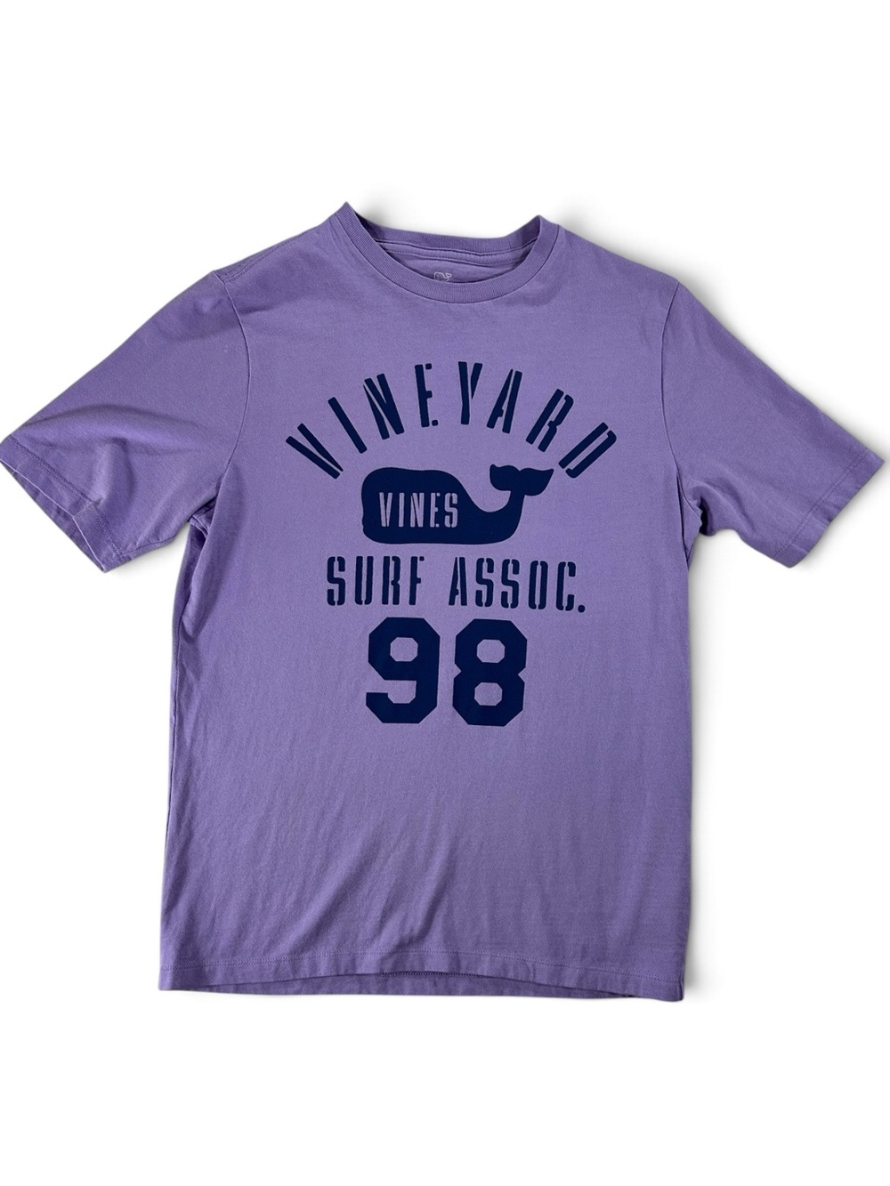Vineyard Vines Lavender Tee with Navy Whale Graphic Girls L